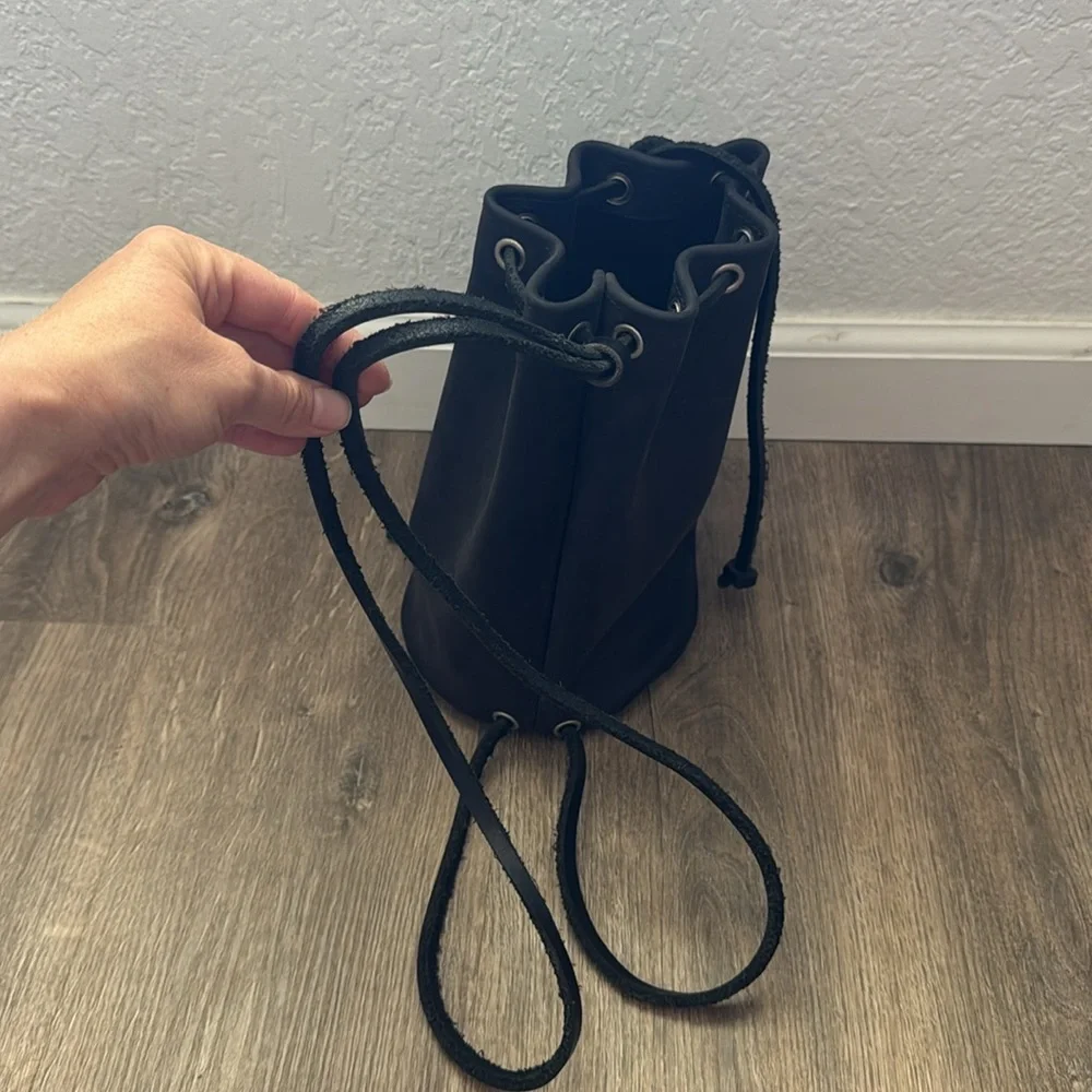 Italian leather bucket backpack/crossbody purse unique and one of a kind!